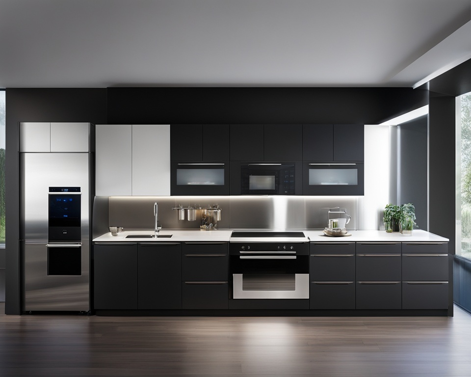 Sleek kitchen appliances