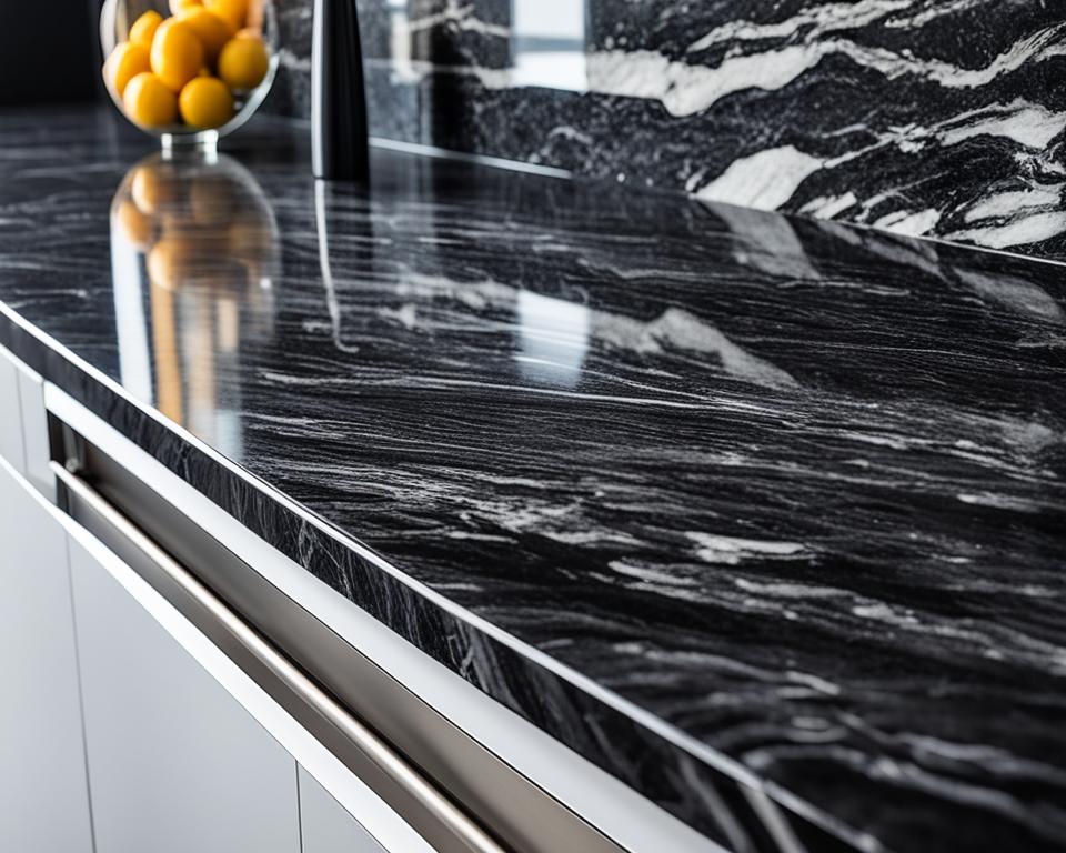 black granite counters