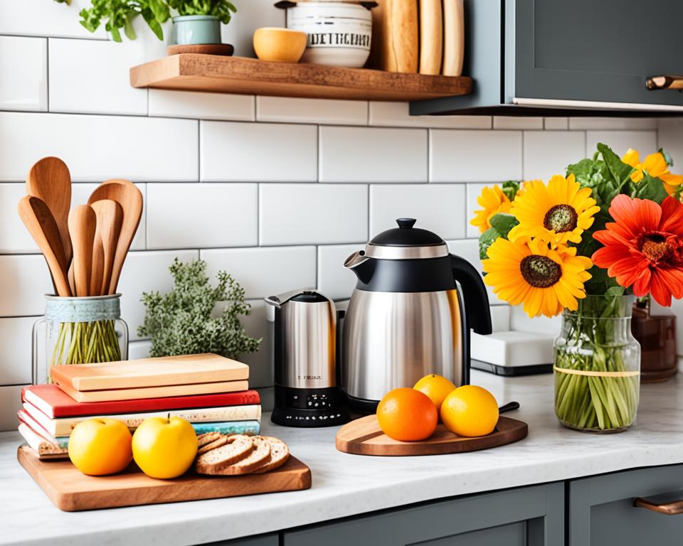 cozy kitchen counter styling