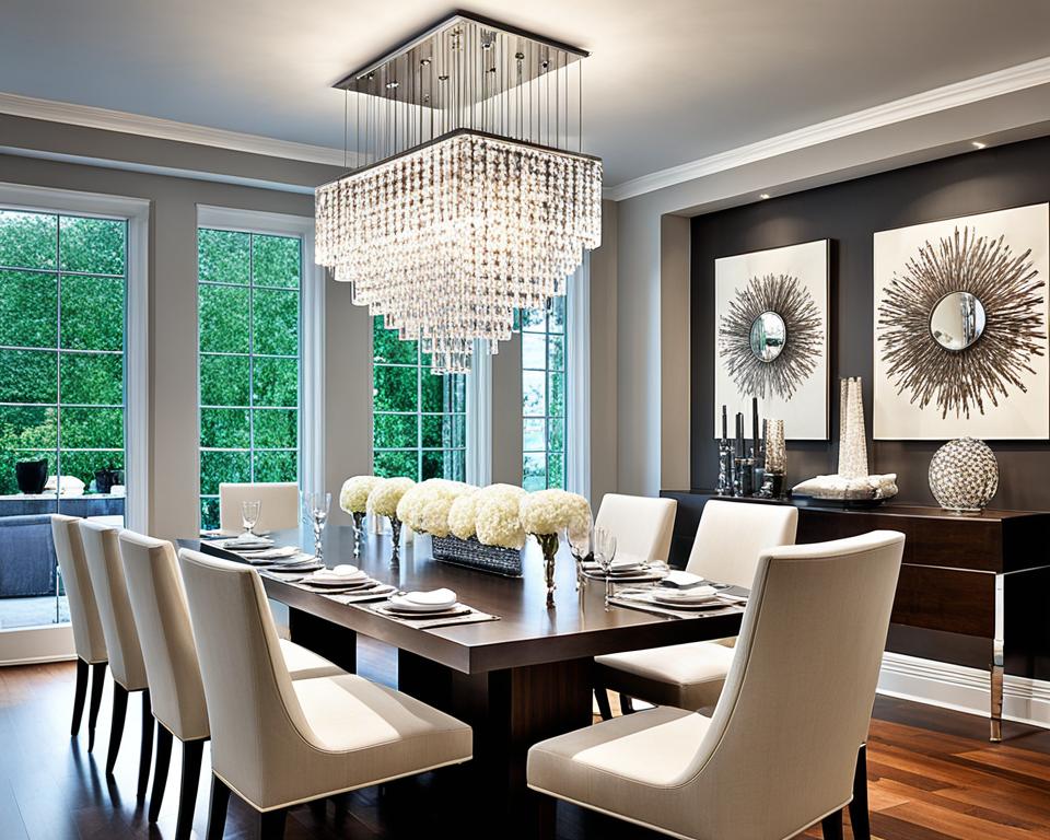 Dining room chandelier design integration