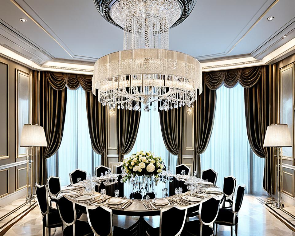 crystal and metal chandeliers