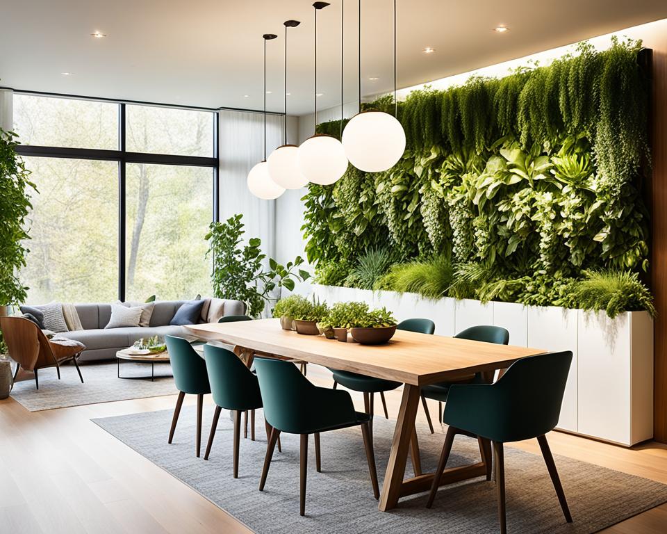 dining room design with biophilic elements