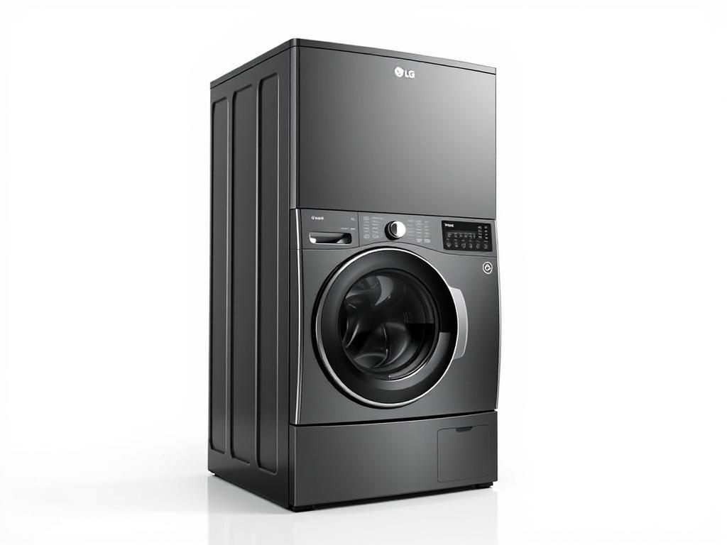 LG WKEX200HBA WashTower laundry center with washer and dryer in black steel finish LG WKEX200HBA WashTower laundry center with washer and dryer in black steel finish