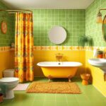 vintage 70s bathroom decor